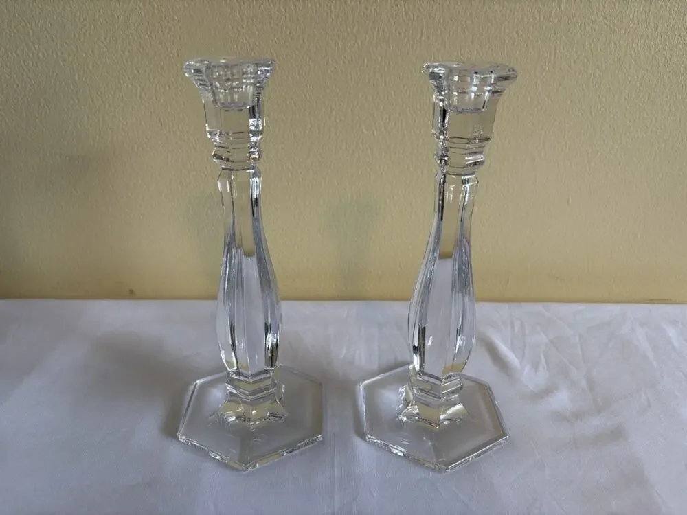 Tiffany & Co Crystal Candlesticks Pair Germany Joseph Riedel